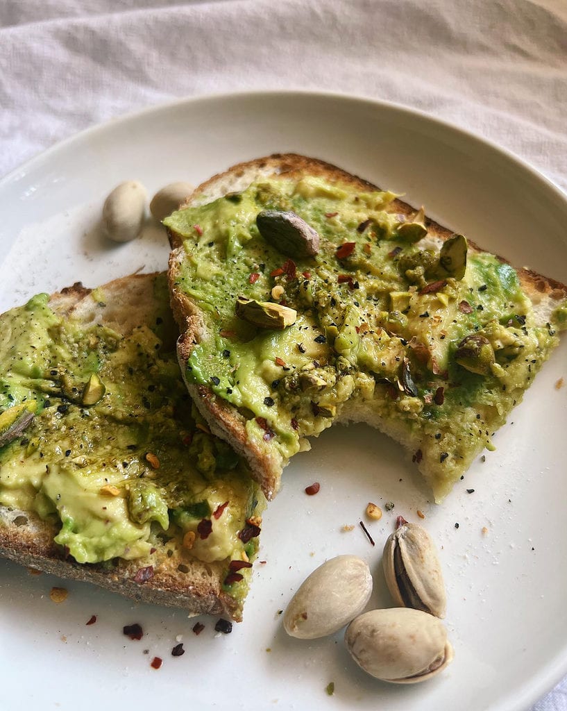 Pesto Pistachio Avocado Toast