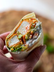 Buffalo Tofu Wrap with Easy Vegan Ranch - Naturallie Plant-Based