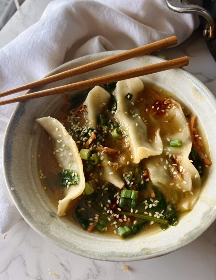 Recipe: This hearty soup is made with frozen potstickers – Reading