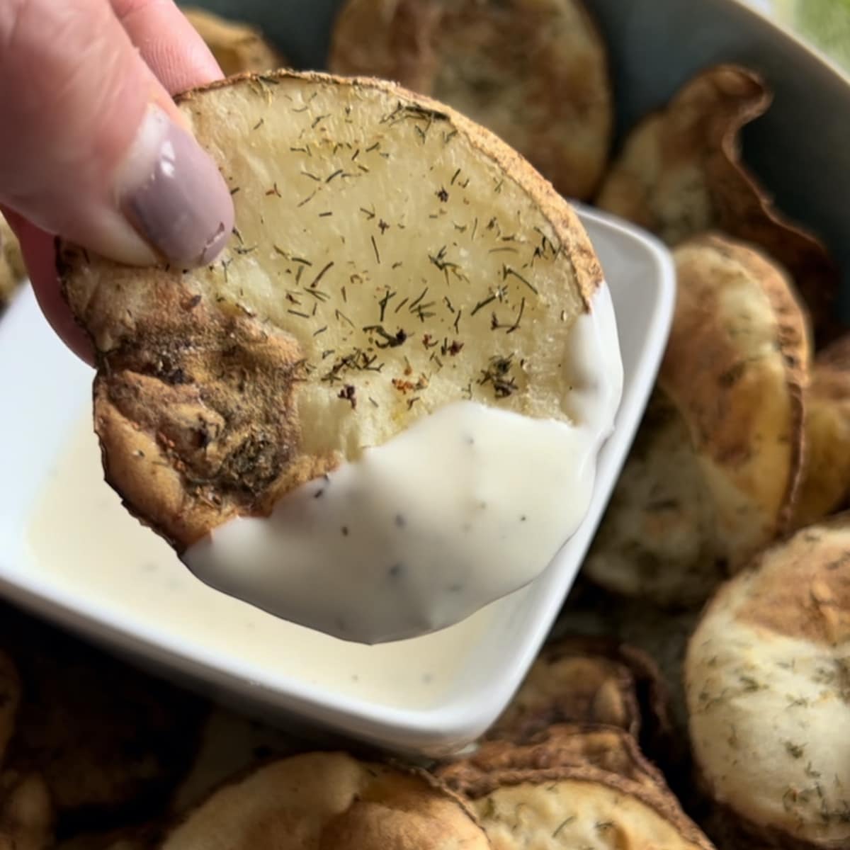 Homemade Dill Pickle Potato Chips (Air Fryer) Naturallie PlantBased