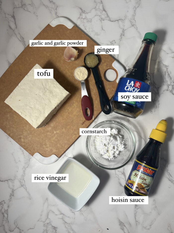 ingredients for marinade for crispy asian tofu