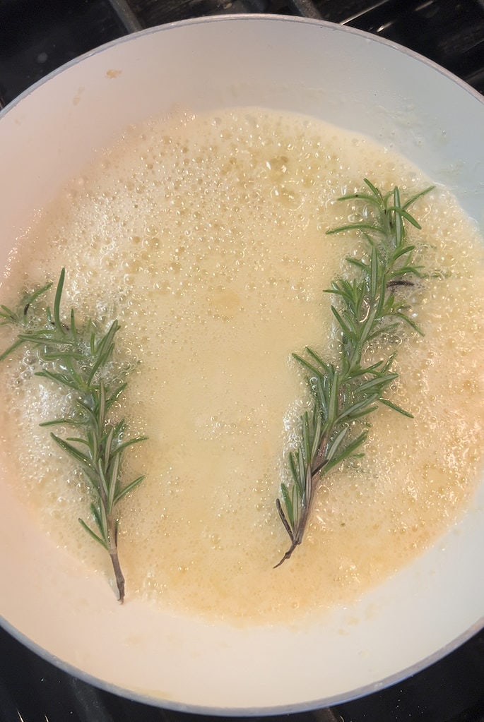 This is a picture of infused rosemary garlic butter.