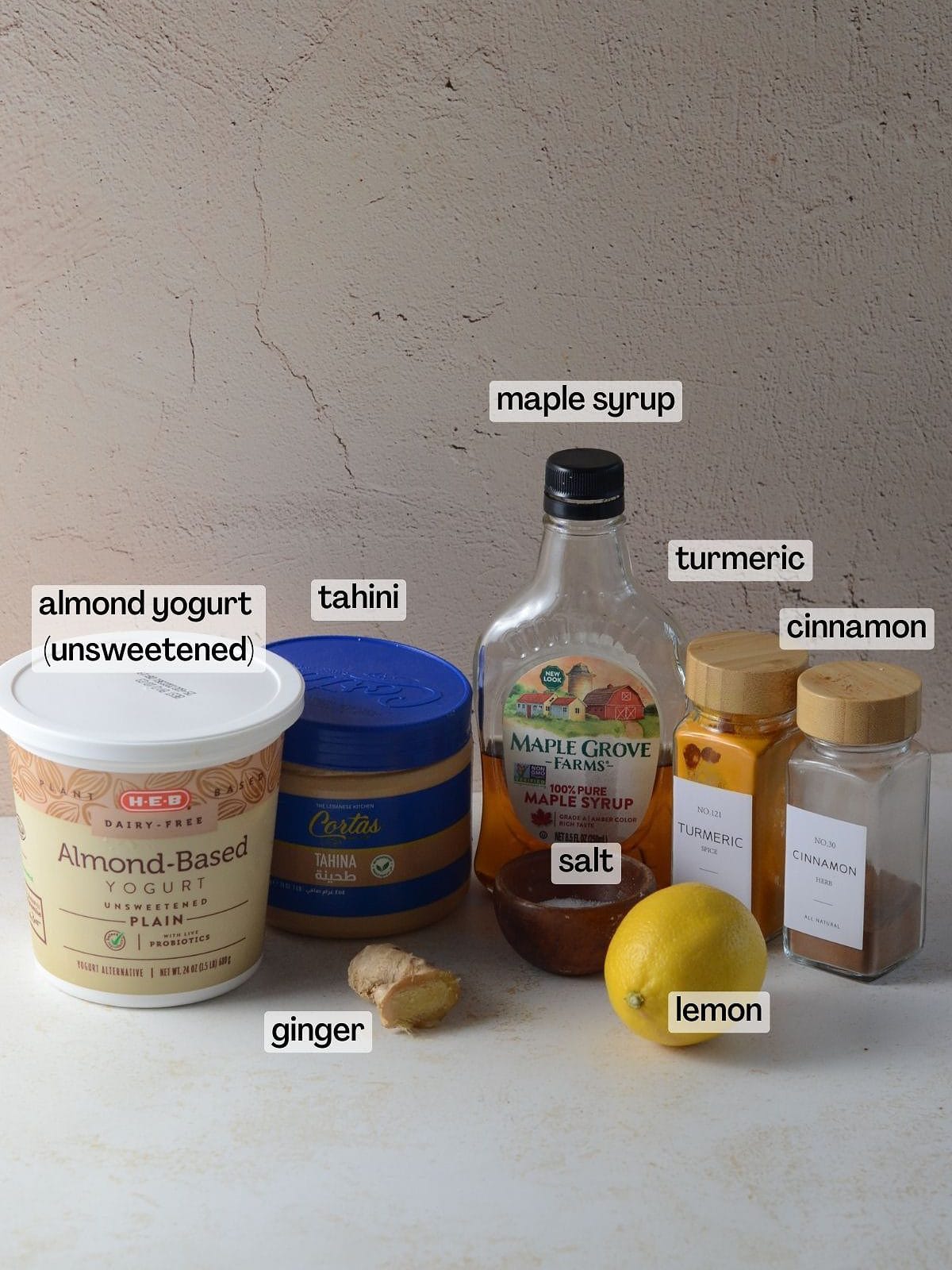 This is a photo of ingredients for the lemon ginger sauce.