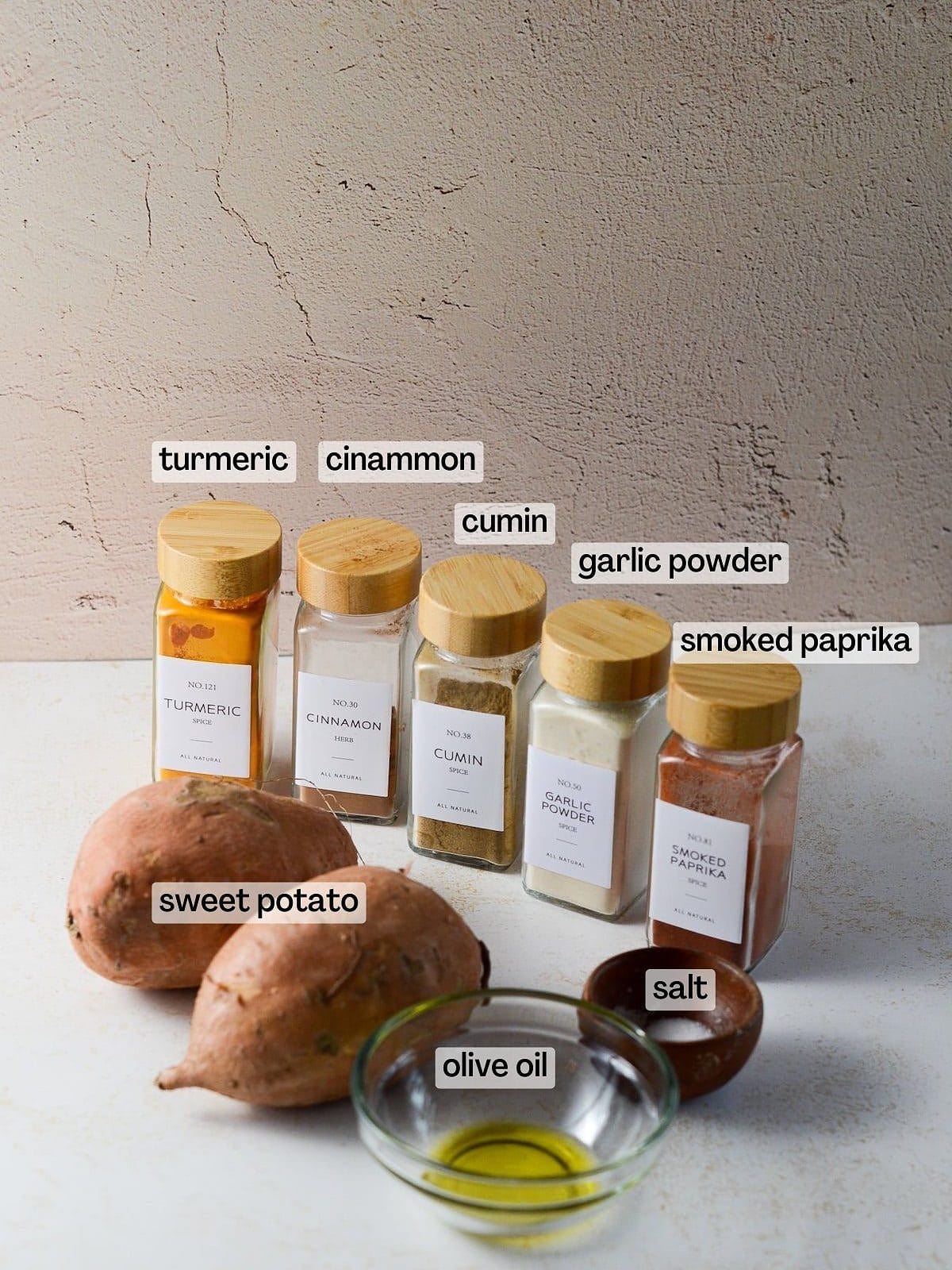 This is a photo of ingredients specifically for the sweet potatoes.