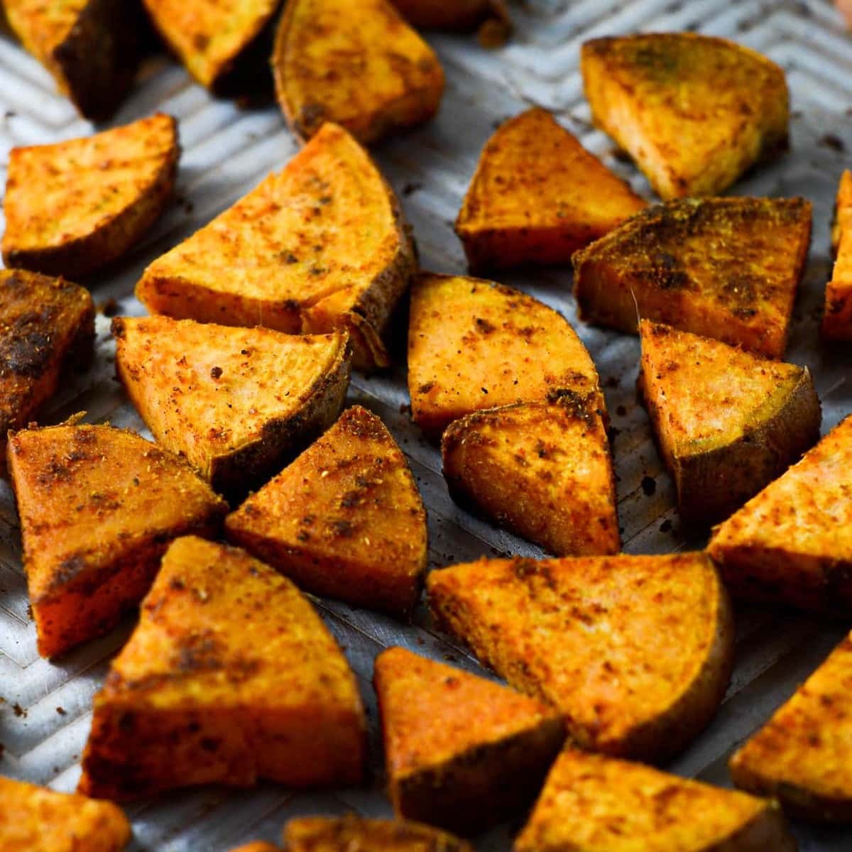 Moroccan Spiced Roasted Sweet Potatoes