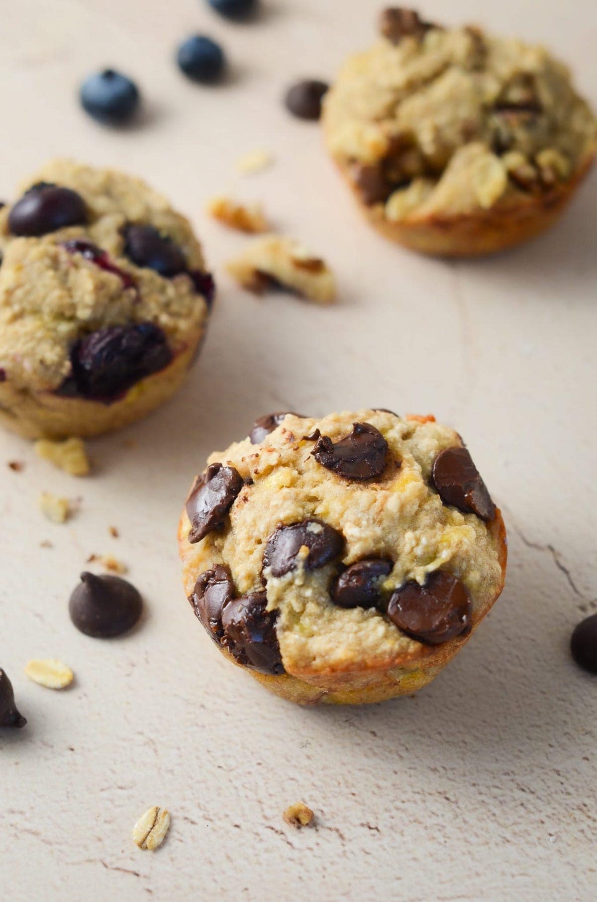 This is a photo of a chocolate chip muffin.