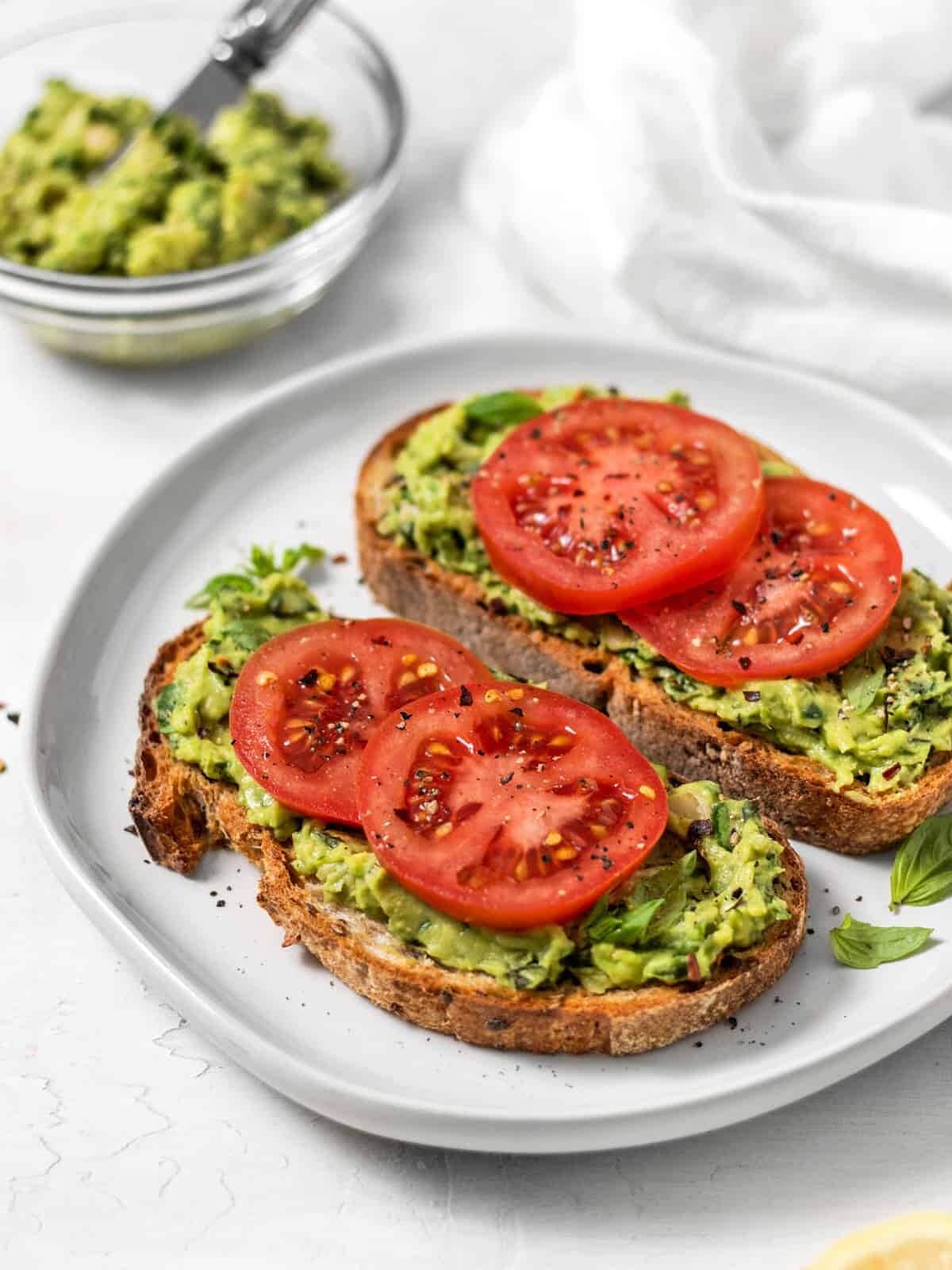 toast with tomatoes on top.