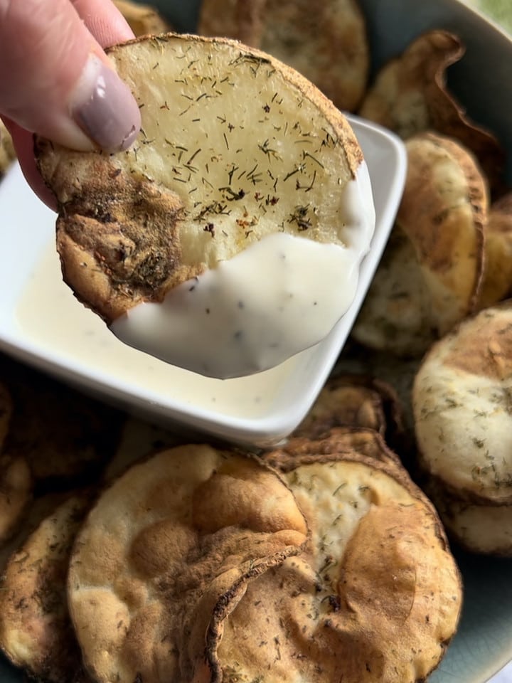 Homemade Dill Pickle Potato Chips (Air Fryer) Naturallie PlantBased