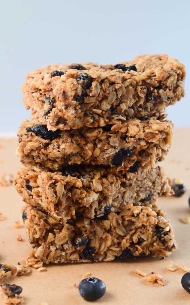 stack of blueberry granola bars