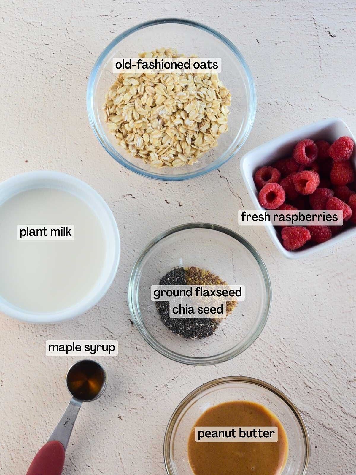 overhead shot of ingredients labeled.