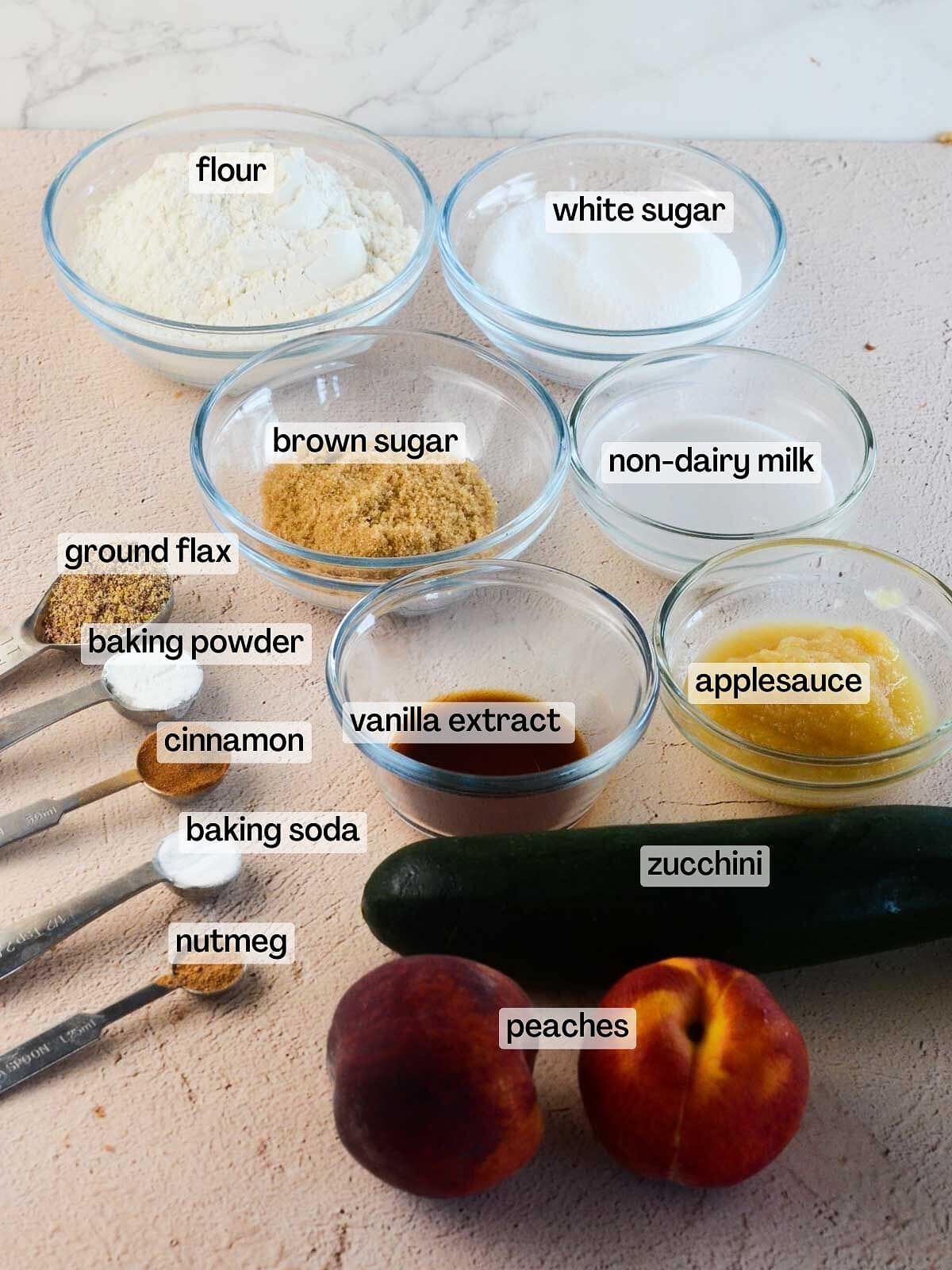 ingredients peach zucchini bread