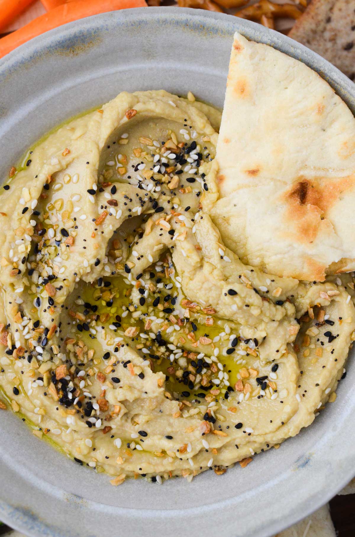 The Creamiest Everything Bagel Hummus - Naturallie Plant-Based