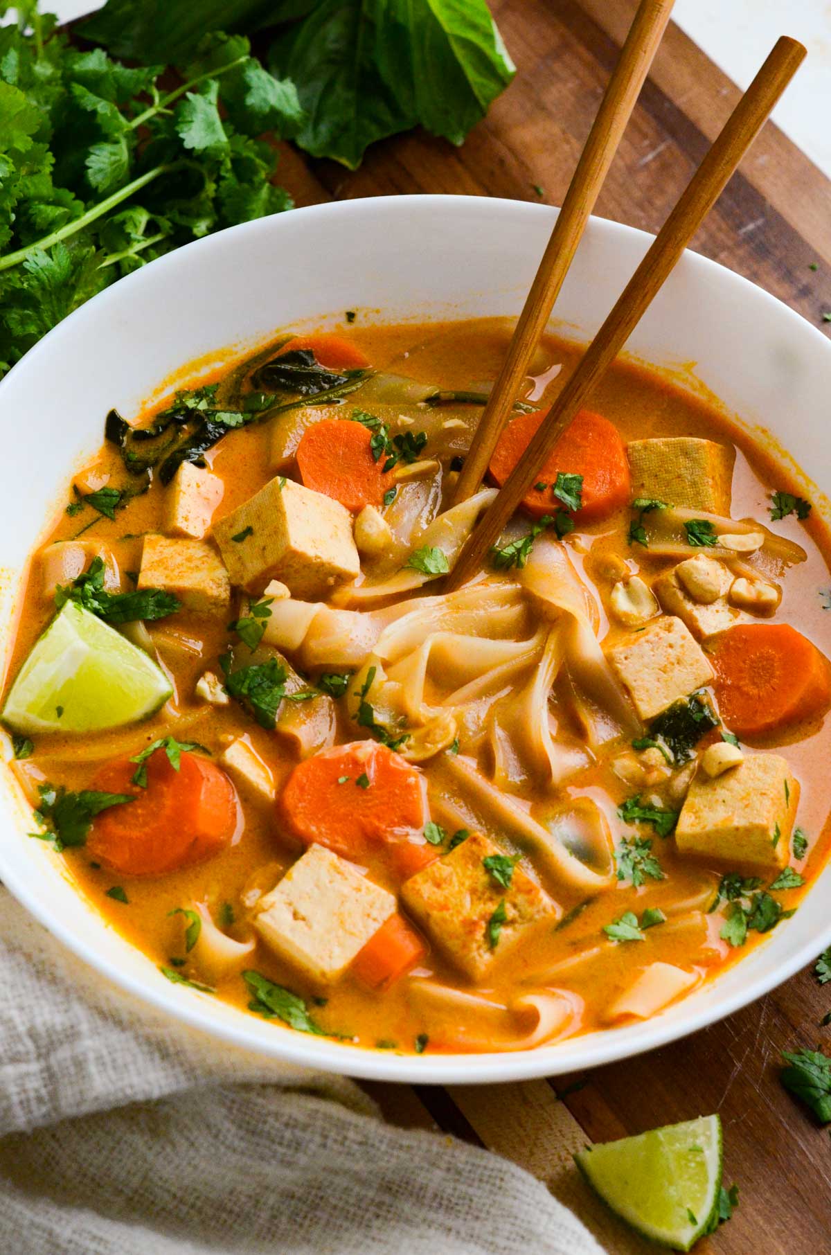 Coconut Curry Noodle Soup with Tofu
