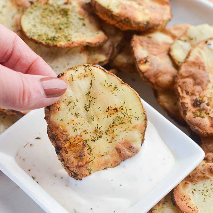 Homemade Dill Pickle Potato Chips (Air Fryer) Naturallie PlantBased