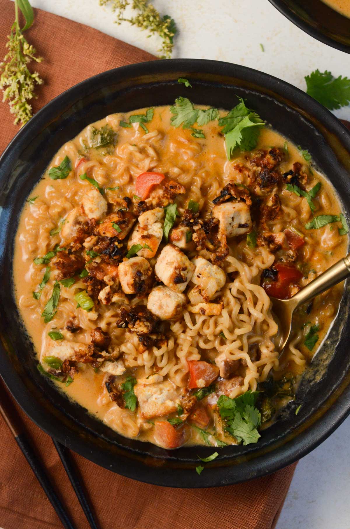 Crispy Thai Peanut Tofu Ramen