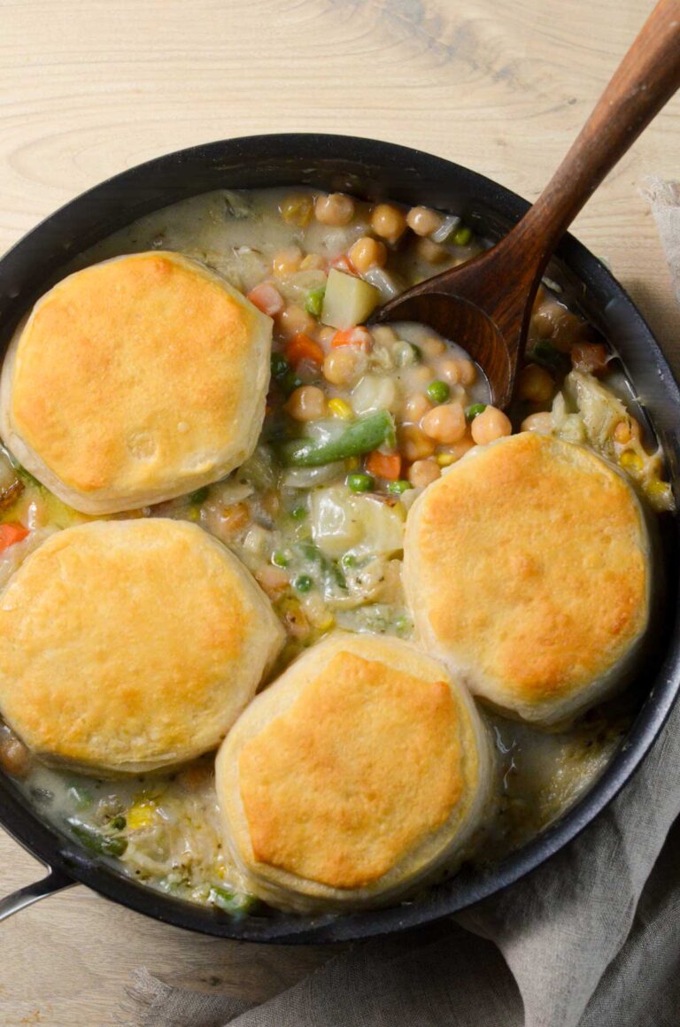 Chickpea Pot Pie with Biscuits