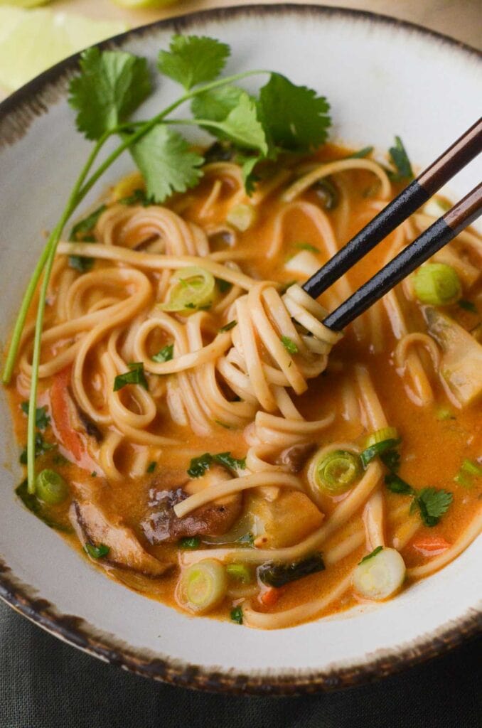 Udon Soup with Red Curry Broth