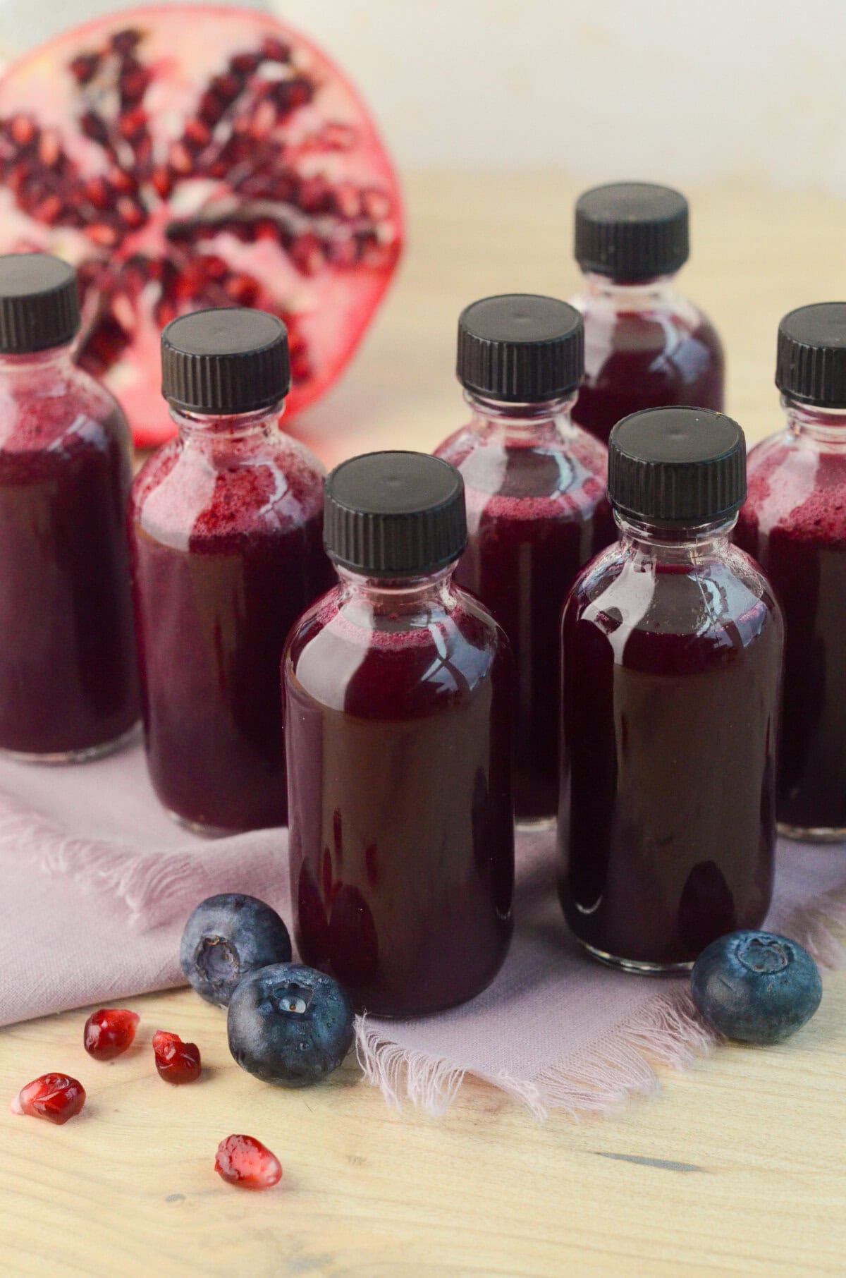 7 glass vials of elderberry immunity shot