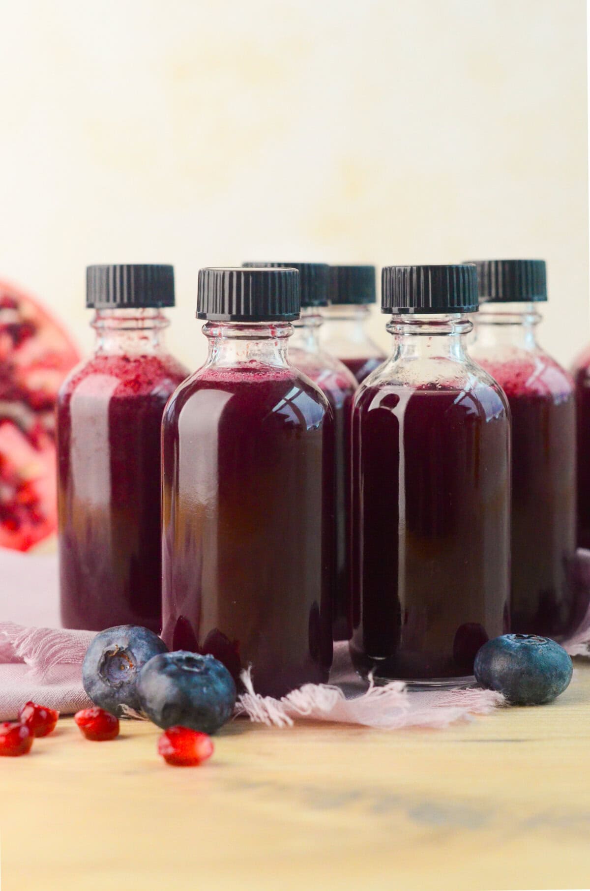 7 glass vials of elderberry immunity shot