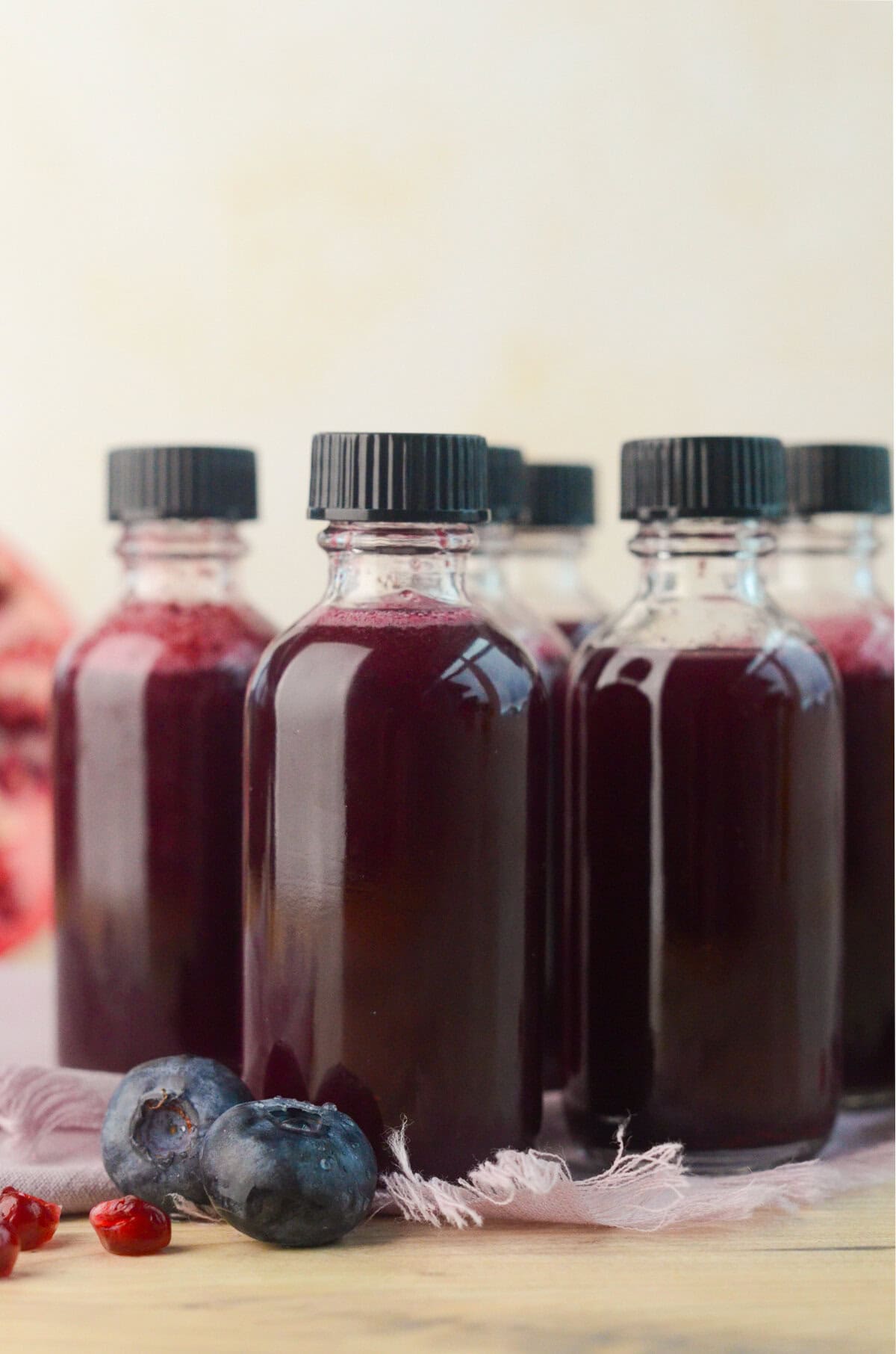 6 glass vials of elderberry immunity shot