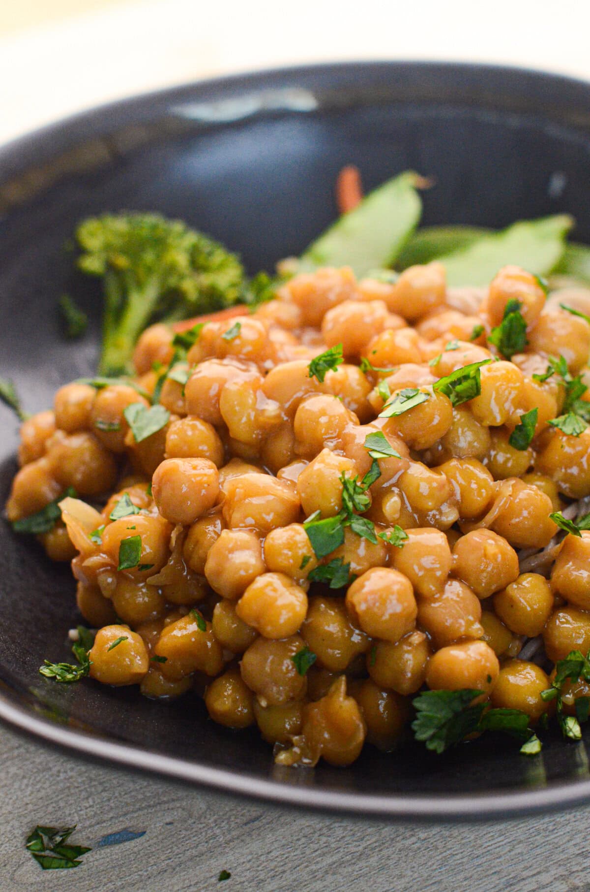 Maple Miso Glazed Chickpeas
