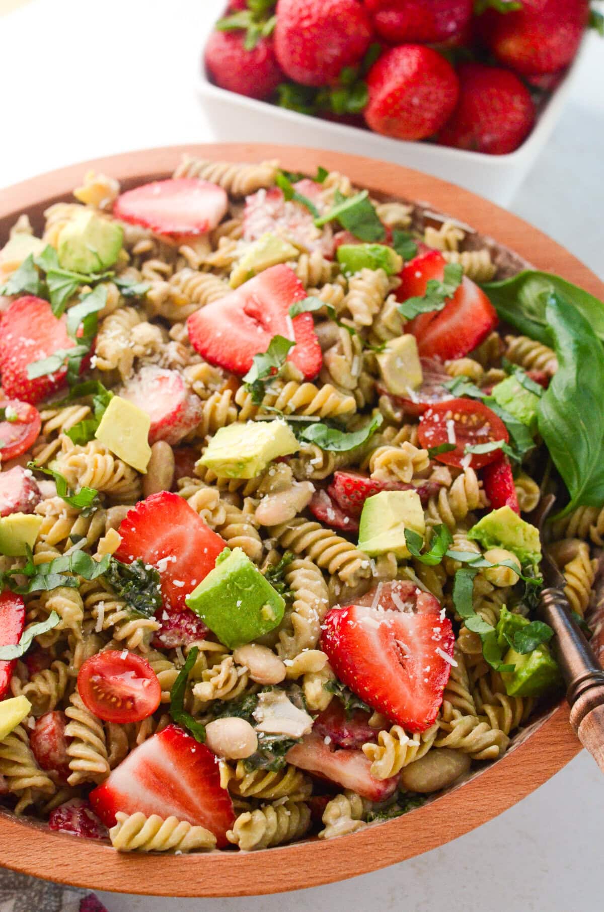 Strawberry Basil Pasta Salad