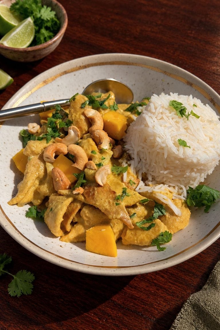 Mango Chicken Cashew Curry (Vegan)
